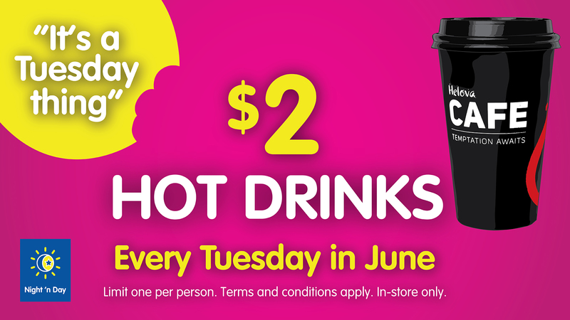 $2 Hot Drinks every Tuesday in June